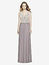 Front View Thumbnail - Cashmere Gray & Ivory After Six Bridesmaid Dress 6773