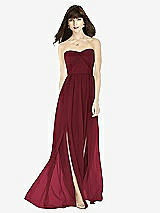 Front View Thumbnail - Cabernet Sweeheart Chiffon Natural Waist Dress
