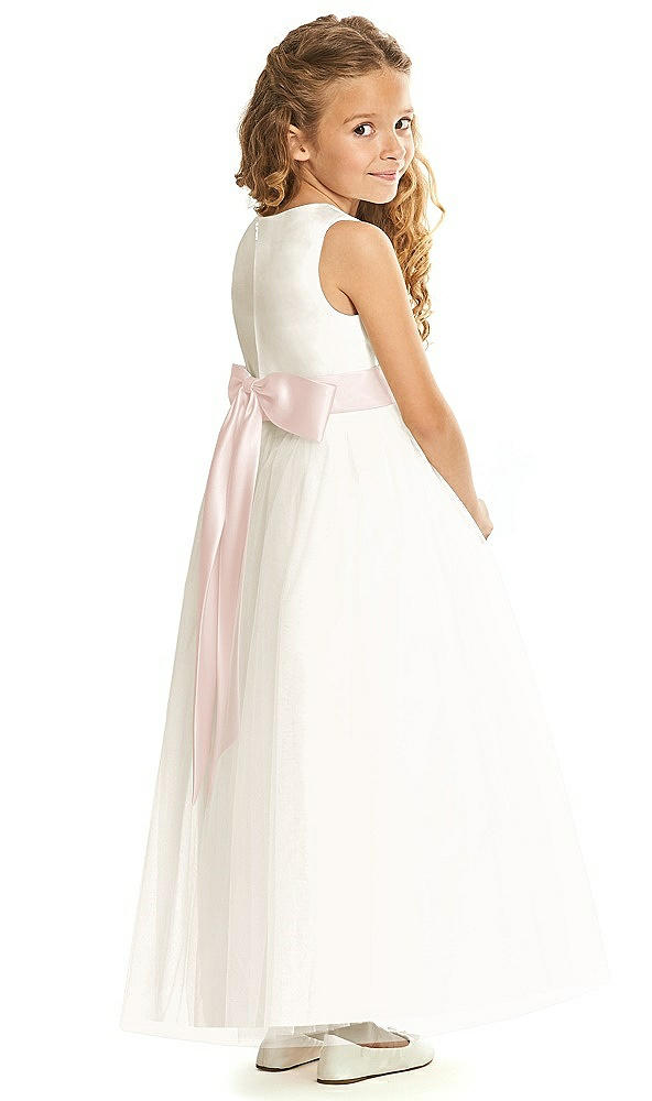 Back View - Ivory & Blush Flower Girl Dress FL4060