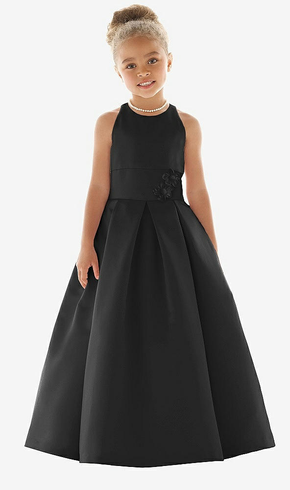 Front View - Black Flower Girl Dress FL4059