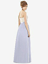Rear View Thumbnail - Silver Dove & Ivory Strapless Pleated Skirt Maxi Dress with Pockets