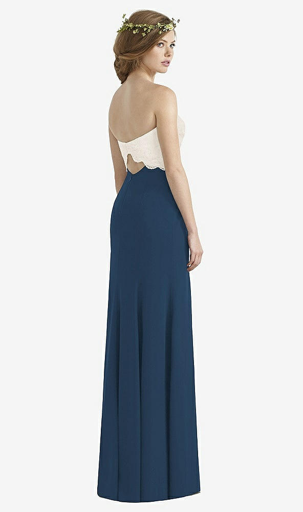 Back View - Sofia Blue & Ivory Social Bridesmaids Dress 8191