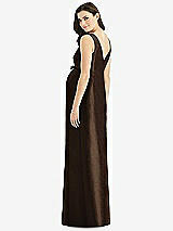 Rear View Thumbnail - Espresso Sleeveless Satin Twill Maternity Dress
