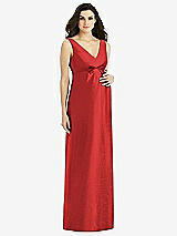 Front View Thumbnail - Poppy Red Sleeveless Satin Twill Maternity Dress