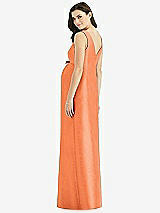 Rear View Thumbnail - Portofino Orange Sleeveless Satin Twill Maternity Dress