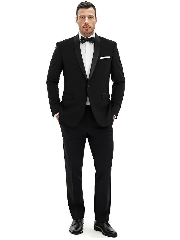 Front View - Black Slim Shawl Collar Tuxedo Jacket - The Ethan by After Six
