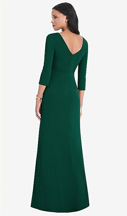hunter green long sleeve bridesmaid dresses Hunter Green Velvet V-Neck Bridesmaid Dress Mermaid Floor-Length