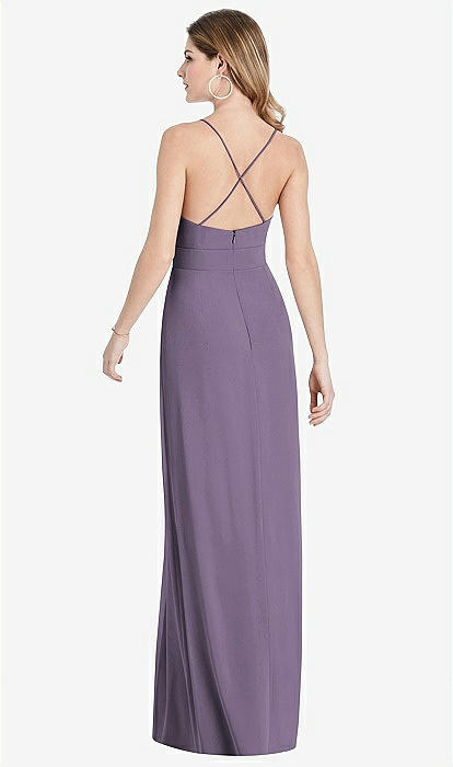 knee length dresses for ladies Lavender Sweetheart Neck A-line Chiffon Country Style Maxi Bridesmaid  Dresses main image 1