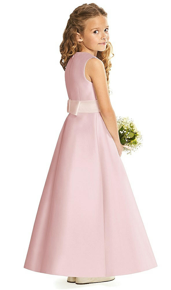 Back View - Ballet Pink & Blush Flower Girl Dress FL4062