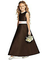 Front View Thumbnail - Espresso & Blush Flower Girl Dress FL4062