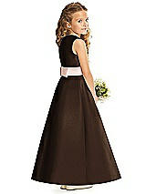 Rear View Thumbnail - Espresso & Blush Flower Girl Dress FL4062