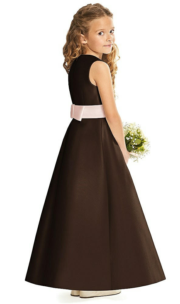 Back View - Espresso & Blush Flower Girl Dress FL4062