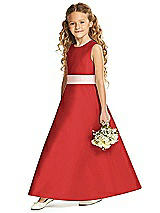 Front View Thumbnail - Poppy Red & Blush Flower Girl Dress FL4062