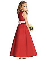 Rear View Thumbnail - Poppy Red & Blush Flower Girl Dress FL4062