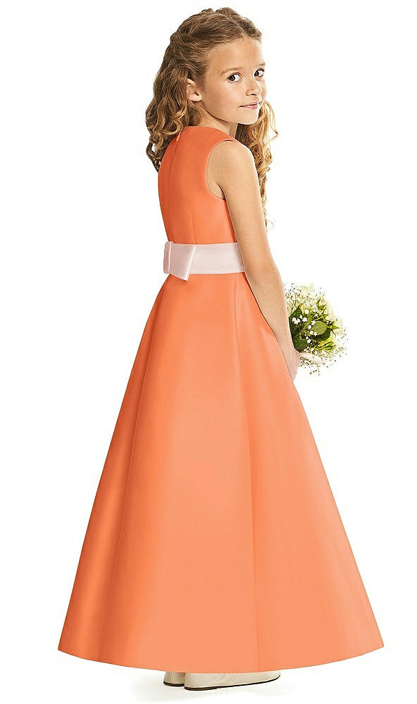 Back View - Portofino Orange & Blush Flower Girl Dress FL4062