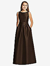 Front View Thumbnail - Espresso Alfred Sung Junior Bridesmaid Style JR544