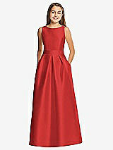 Front View Thumbnail - Poppy Red Alfred Sung Junior Bridesmaid Style JR544