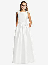 Front View Thumbnail - White Alfred Sung Junior Bridesmaid Style JR544