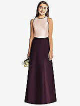 Rear View Thumbnail - Deep Plum & Cameo Alfred Sung Junior Bridesmaid Style JR545