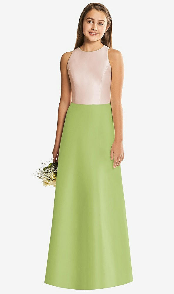 Back View - Mojito & Cameo Alfred Sung Junior Bridesmaid Style JR545