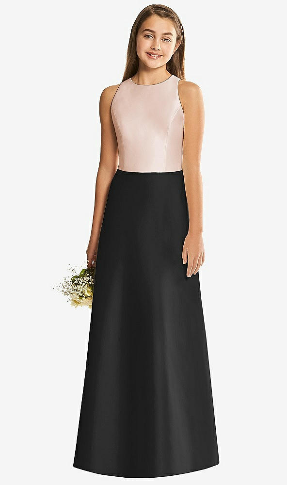 Back View - Black & Cameo Alfred Sung Junior Bridesmaid Style JR545