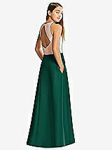 Front View Thumbnail - Hunter Green & Cameo Alfred Sung Junior Bridesmaid Style JR545