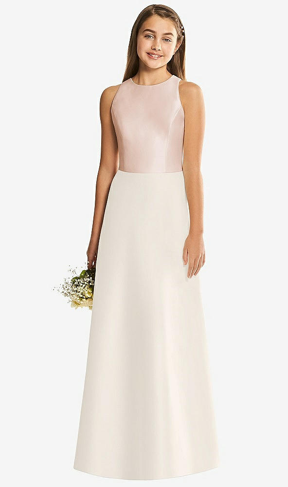 Back View - Ivory & Cameo Alfred Sung Junior Bridesmaid Style JR545