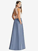 Front View Thumbnail - Larkspur Blue & Cameo Alfred Sung Junior Bridesmaid Style JR545