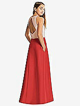 Front View Thumbnail - Poppy Red & Cameo Alfred Sung Junior Bridesmaid Style JR545