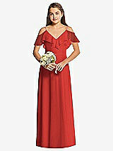 Front View Thumbnail - Poppy Red Dessy Collection Junior Bridesmaid Dress JR548