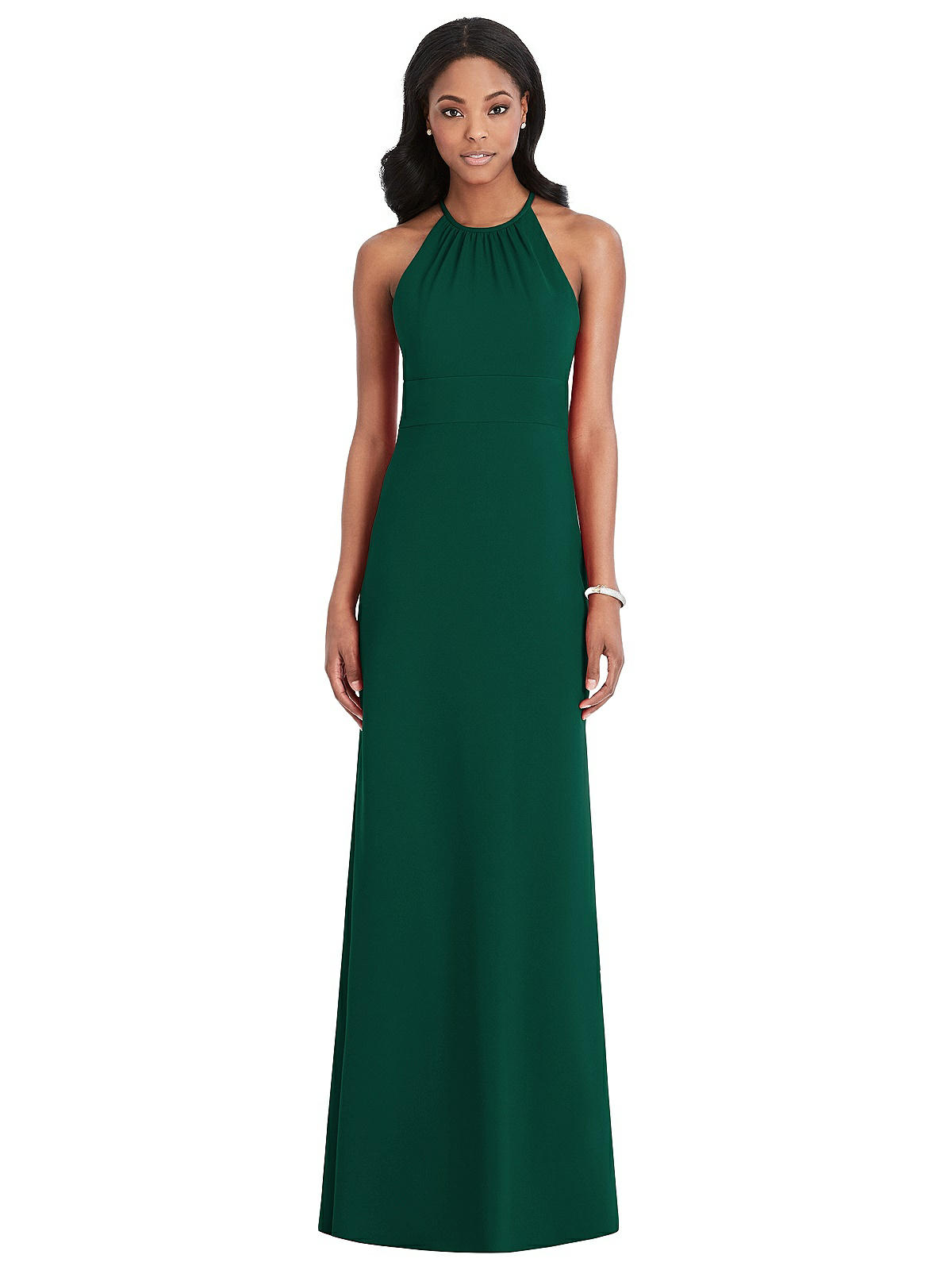 slim fit dress slacks Halter Neck Short Dark Green Prom Dresses, Short Dark Green Formal Gra –  jbydress main image 1