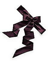 Rear View Thumbnail - Deep Plum Satin Twill Flower Girl Sash