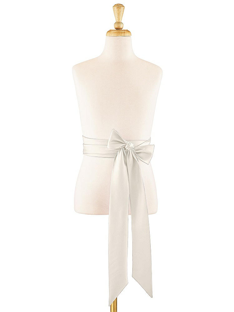 Front View - Ivory Satin Twill Flower Girl Sash