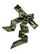 Rear View Thumbnail - Olive Green Satin Twill Flower Girl Sash