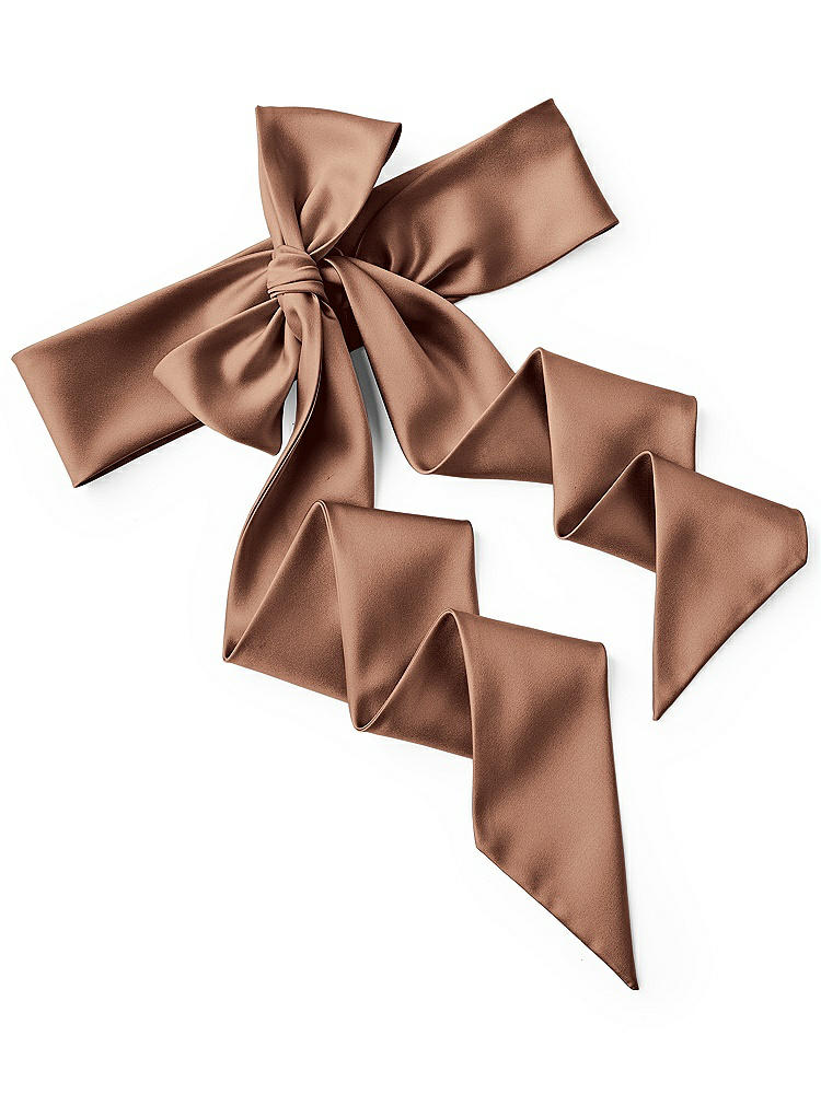 Back View - Cognac Satin Twill Wedding Sash