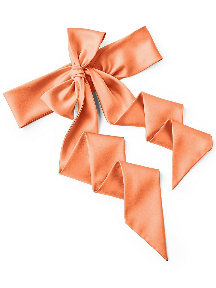 Back View - Portofino Orange Satin Twill Wedding Sash