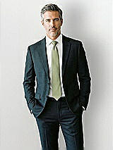 Front View Thumbnail - Sage Yarn-Dyed Modern Tie by After Six