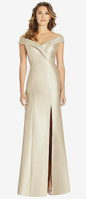 sachin and babi light blue dress Champagne One Shoulder Bridesmaid Dresses