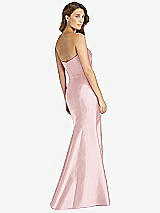 Rear View Thumbnail - Ballet Pink Strapless Draped Bodice Trumpet Gown