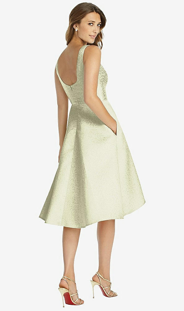 Back View - Mint Gold Dessy Bridesmaid Dress 3035