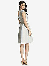 Rear View Thumbnail - Cloudy Gold Full Midi Natural Waist Cap Sleeve Dress