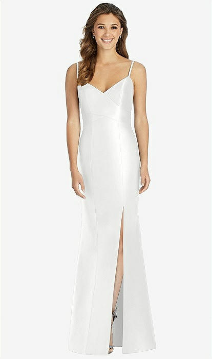 spaghetti strap mermaid bridesmaid dress Long Spaghetti Strap Mermaid Wedding Dress
