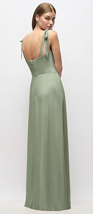 Sage Bow Bridesmaid Dresses