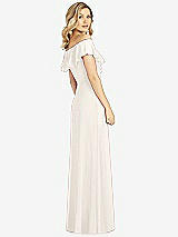 Rear View Thumbnail - Ivory Ruffled Cold-Shoulder Maxi Dress