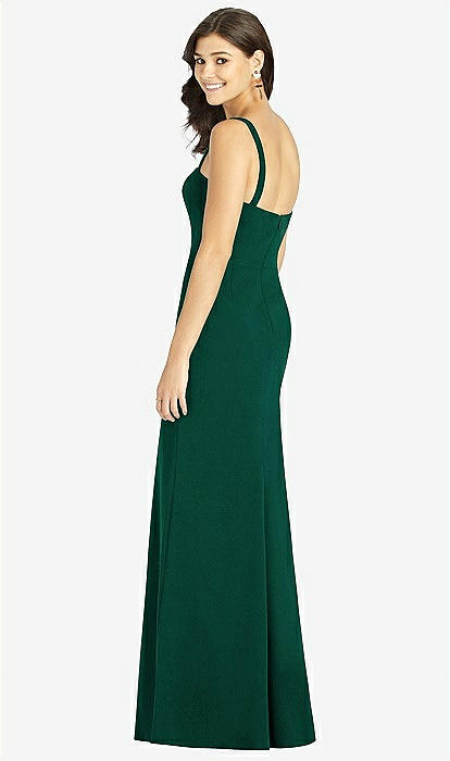 green mermaid bridesmaid dresses Gray Green Satin Mermaid Bridesmaid Dresses With Sweep Train BD089 –  Pgmdress main image 1