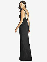 Rear View Thumbnail - Black Keyhole Neck Mermaid Dress with Front Slit