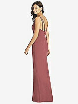 Rear View Thumbnail - English Rose Keyhole Neck Mermaid Dress with Front Slit