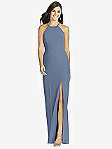 Front View Thumbnail - Larkspur Blue Sunburst Strap Back Mermaid Dress