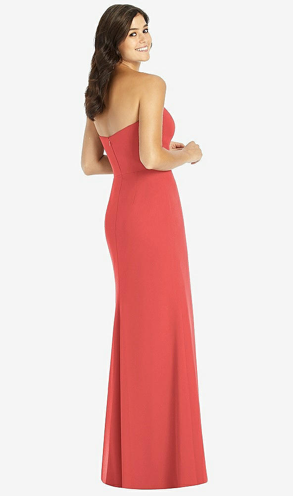 Back View - Perfect Coral Sweetheart Strapless Mermaid Dress