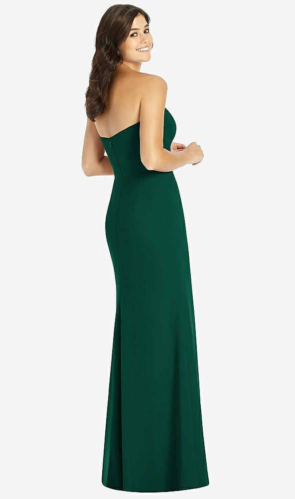 Back View - Hunter Green Sweetheart Strapless Mermaid Dress